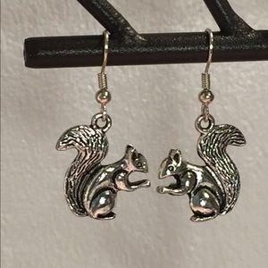 4/$15 ~ Silver squirrel earrings